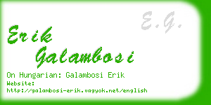 erik galambosi business card